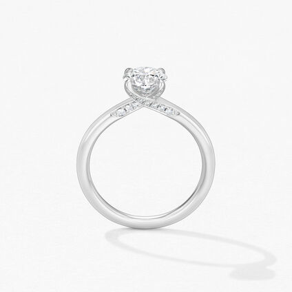 Vela Solitaire with Diamond Gallery 鑽石戒指, 鉑金, large