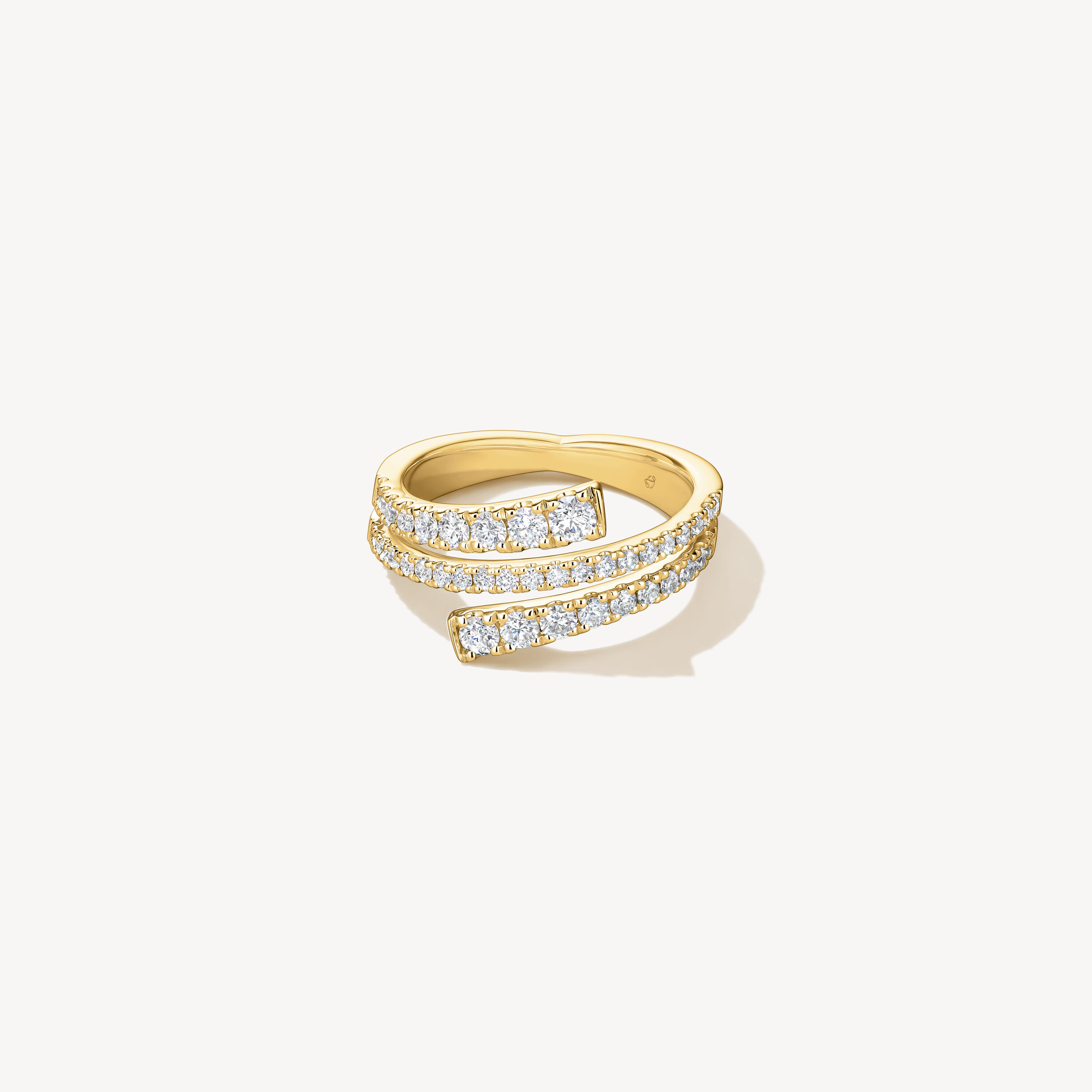 Grace Wrap鑽石戒指, 18K 黄金, large