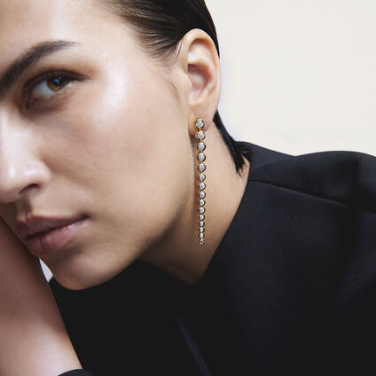 DREAM CIRCLE 鑽石耳環, 18K 黄金, large