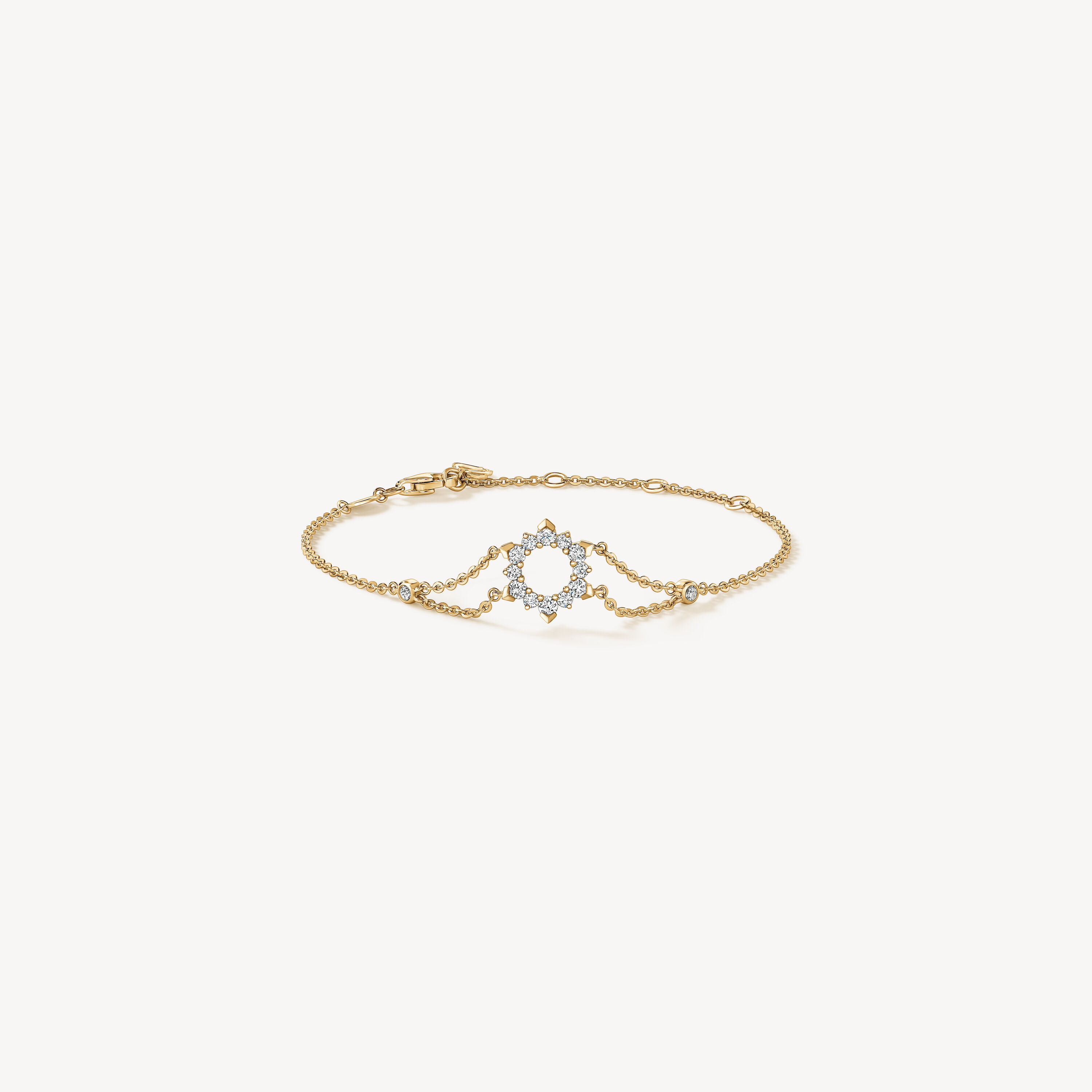 Aerial Open Sunburst Bracelet, 18K Yellow Gold, large