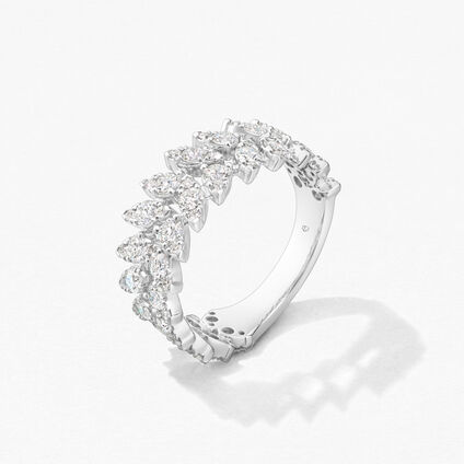 AERIAL Double Dewdrop Ring, 18K White Gold AERIAL Double Dewdrop Ring, 18K White Gold, large