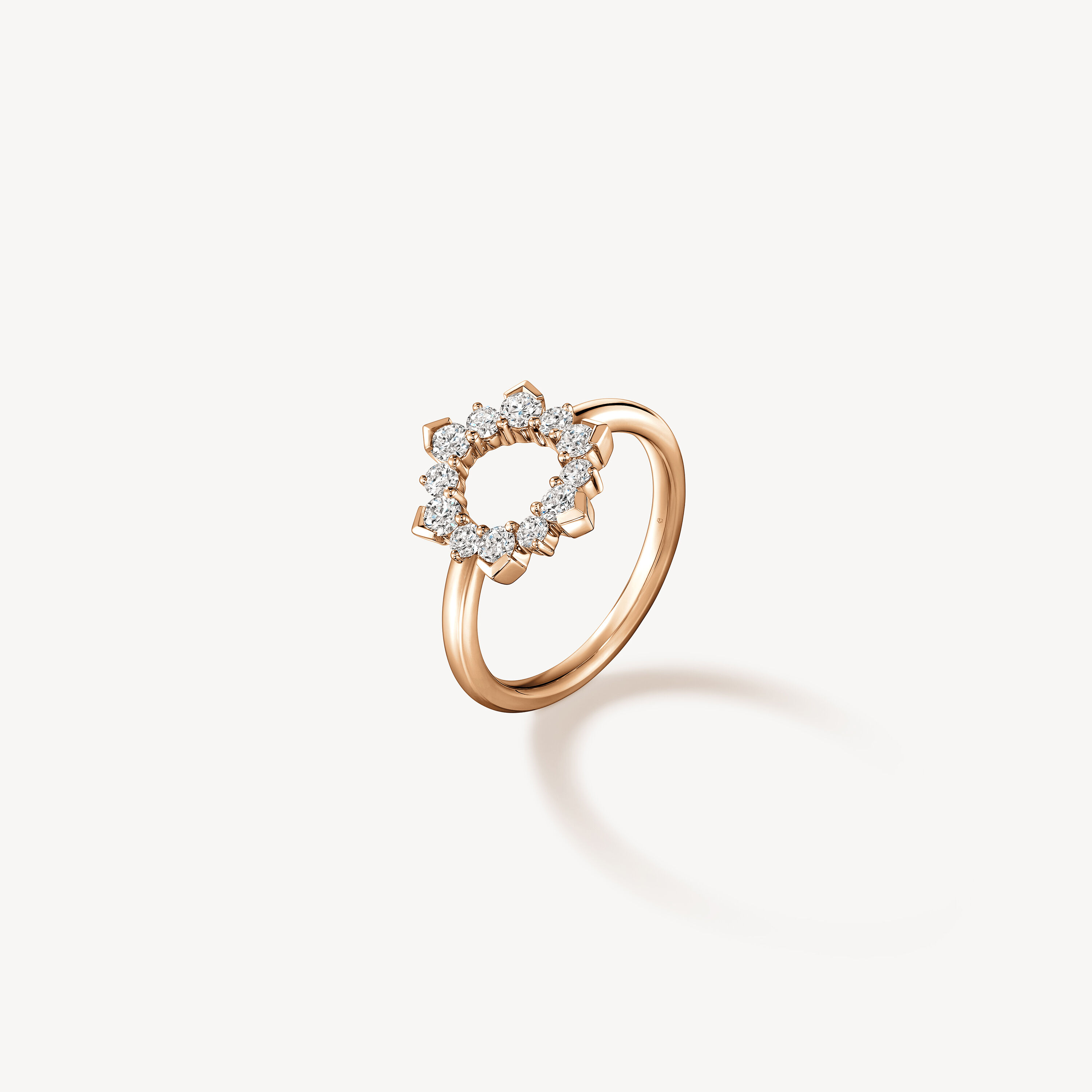 Aerial Open Sunburst Ring, 18K Rose Gold, large