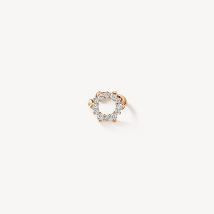 Aerial Open Sunburst 鑽石耳夾, 18K 玫瑰金, large