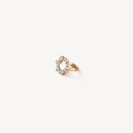 Aerial Open Sunburst 鑽石耳夾, 18K 玫瑰金, large