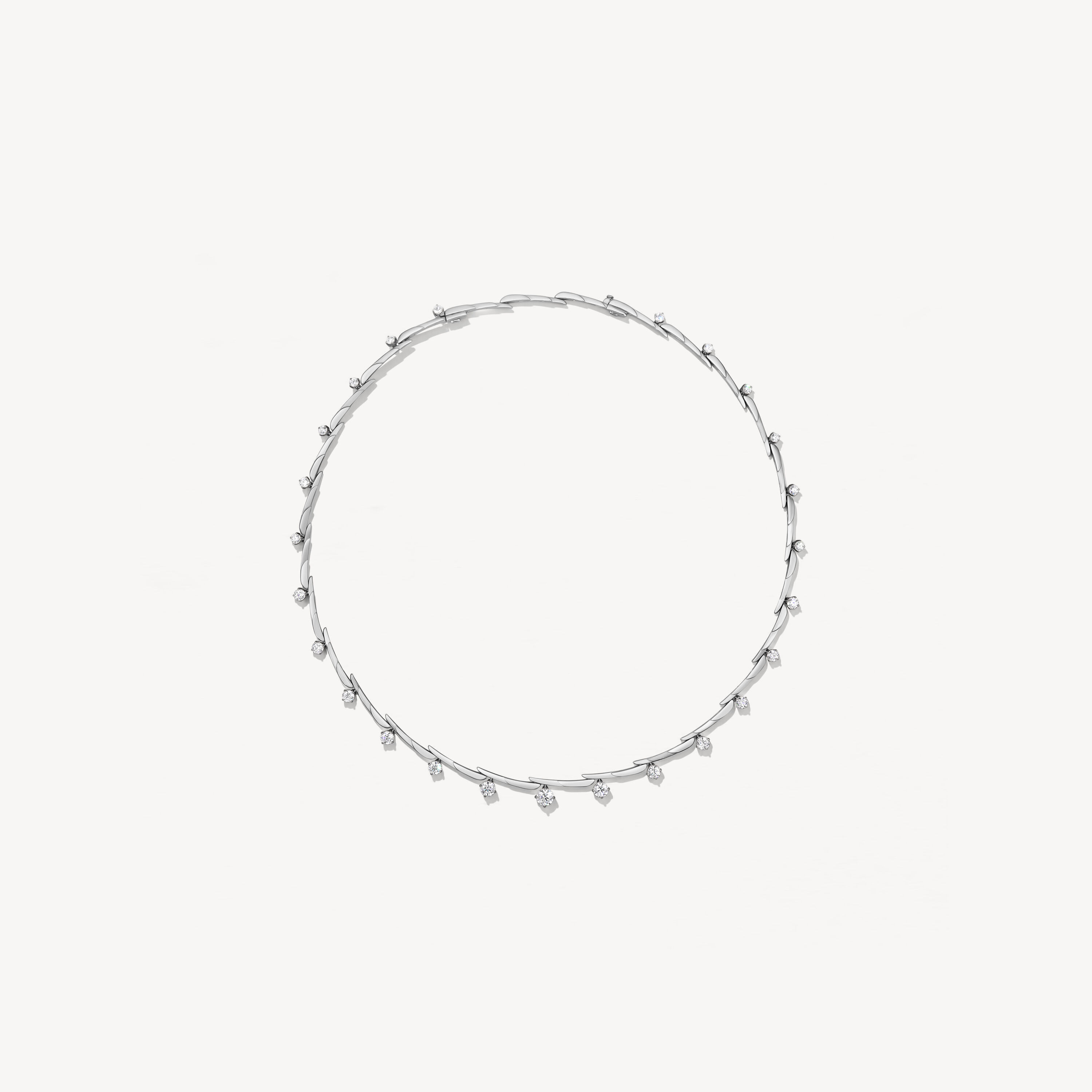 VELA Crossover Necklace , 18K White Gold, large