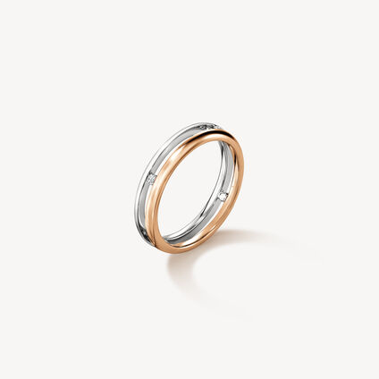LOVE Floating Diamond 結婚對戒, 18K 玫瑰金（含鉑金）, large