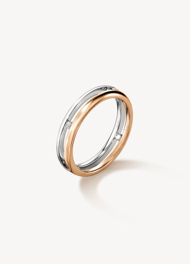 LOVE Floating Diamond 結婚對戒, 18K 玫瑰金(含鉑金) LOVE Floating Diamond 結婚對戒, 18K 玫瑰金(含鉑金), large