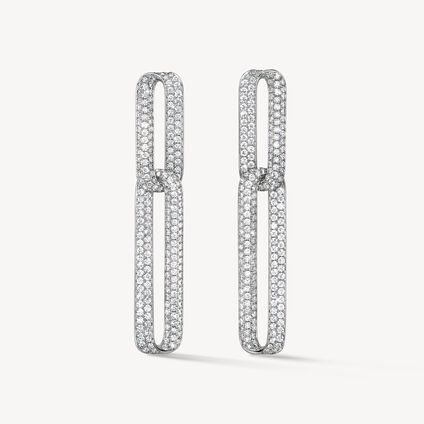 INSIDE/OUT Pavé Link Earrings, 18K White Gold INSIDE/OUT Pavé Link Earrings, 18K White Gold, large