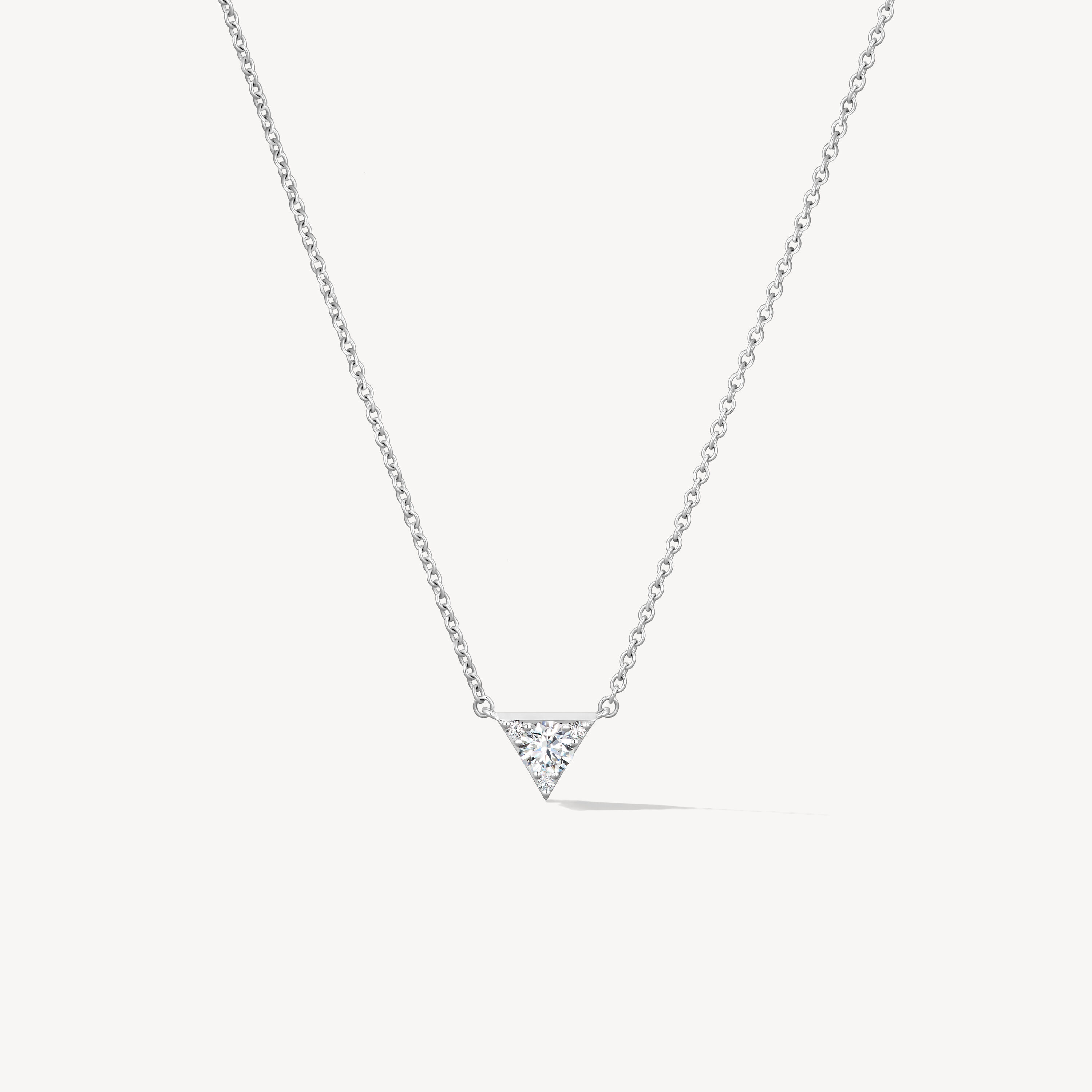 Triplicity Triangle 鑽石項鏈, 18K 白金, large