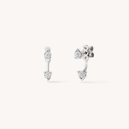 Aerial Floating 鑽石耳環, 18K 白金, large