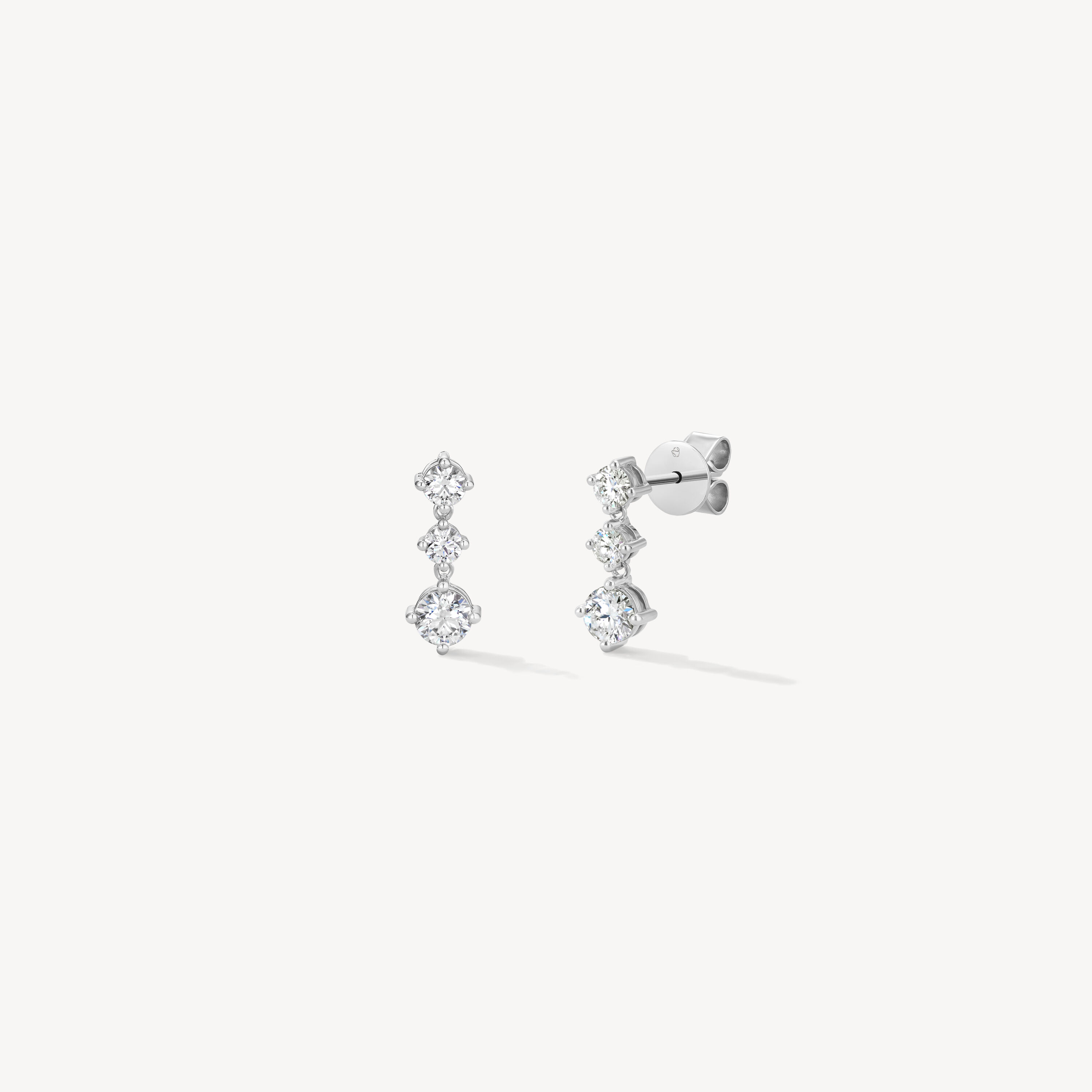 Cascade Mini Drop Earrings, 18K White Gold, large