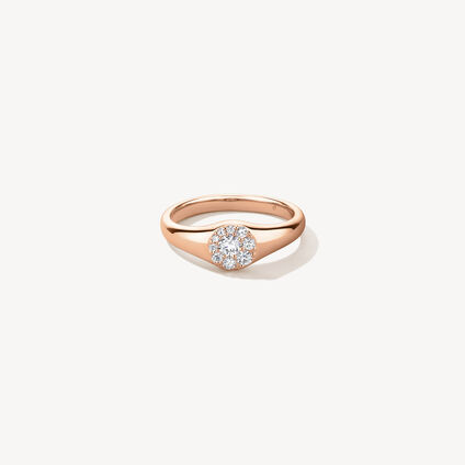 Tessa Circle  Signet 鑽石戒指, 18K 玫瑰金, large