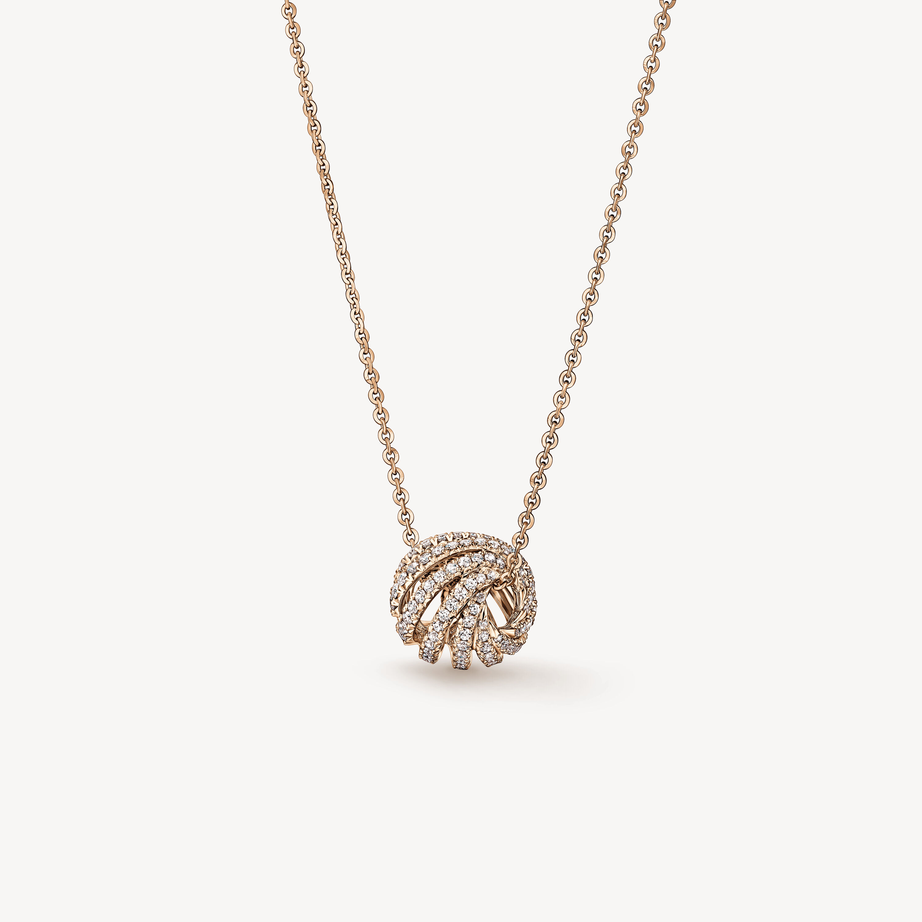 VELA Ethereal Rondel Pendant Necklace, 18K Rose Gold, large