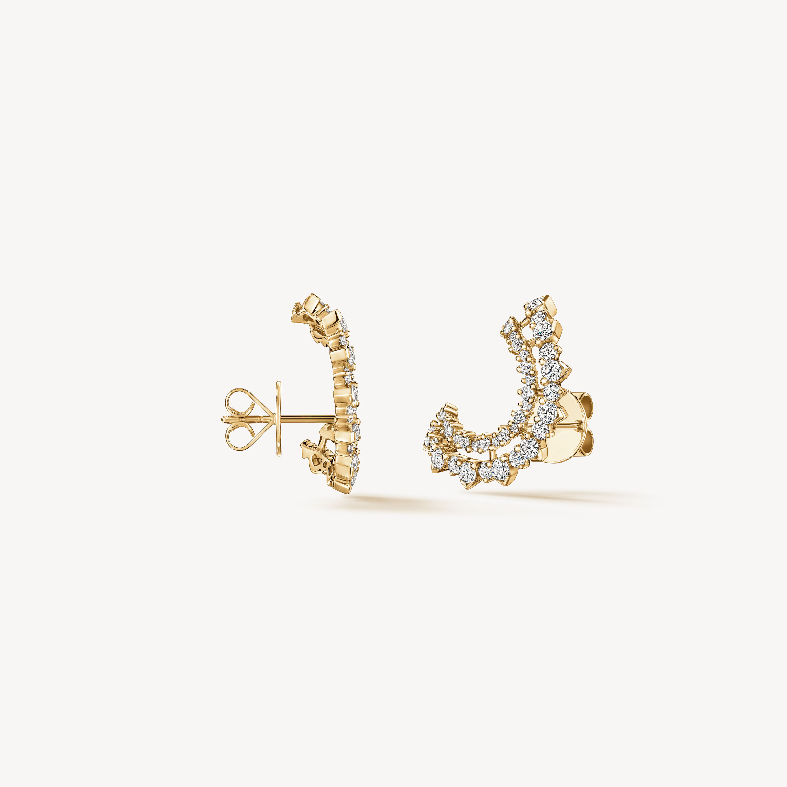 Aerial Double Sunrise Earrings - Small, 18K Yellow Gold, large