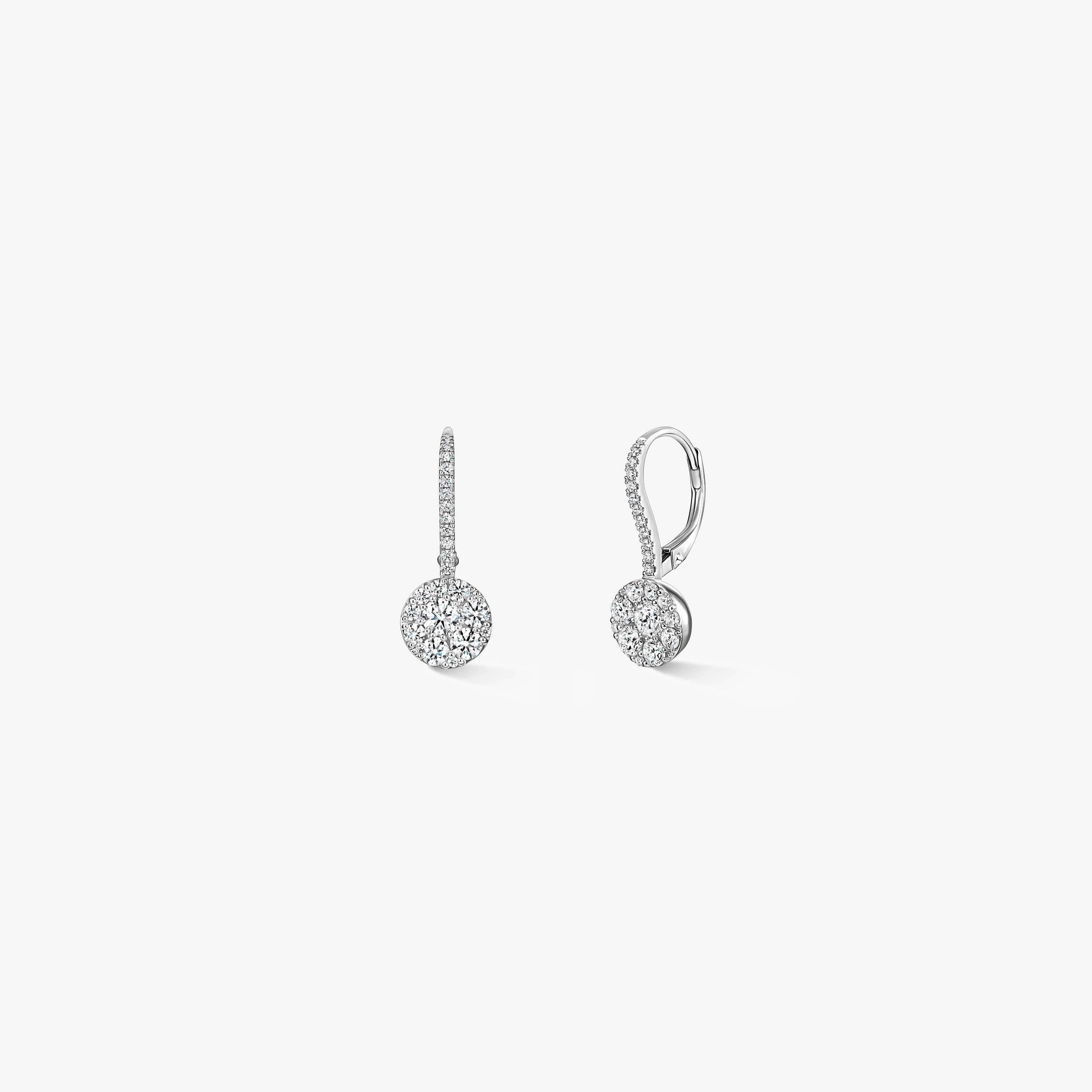 Tessa Leverback Earrings, 18K White Gold, large