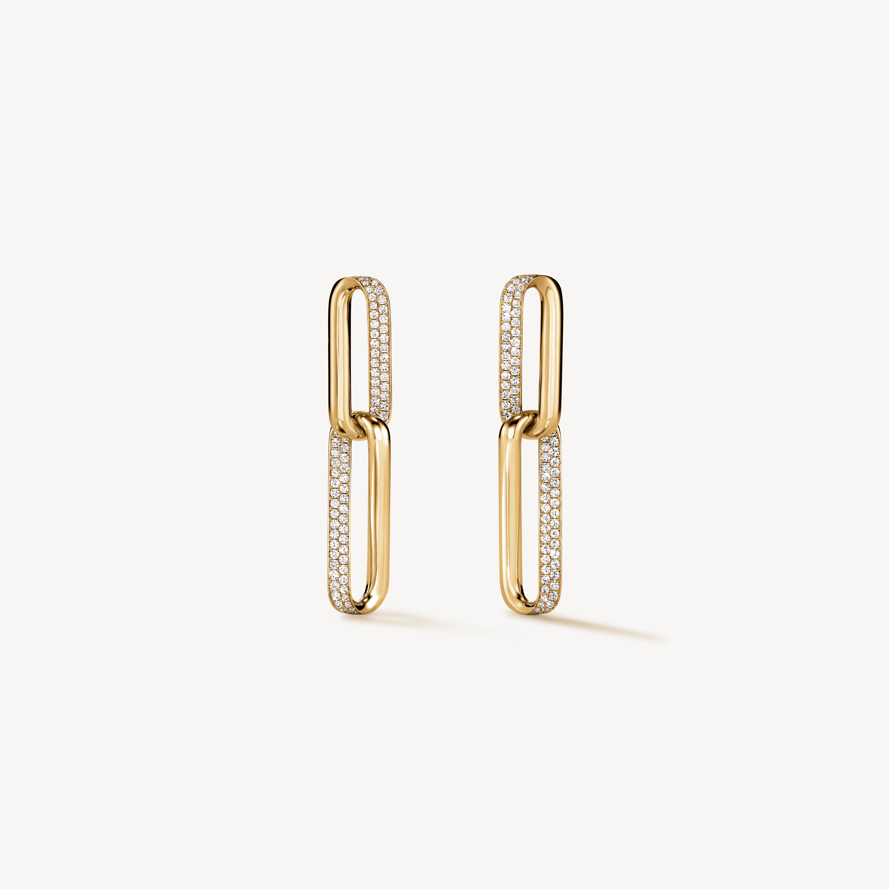 INSIDE/OUT Diamond Link Earrings, Small, 18K Yellow Gold, large