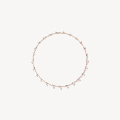VELA Crossover French Cut Pav&eacute; 鑽石項鏈​, 18K 玫瑰金, large