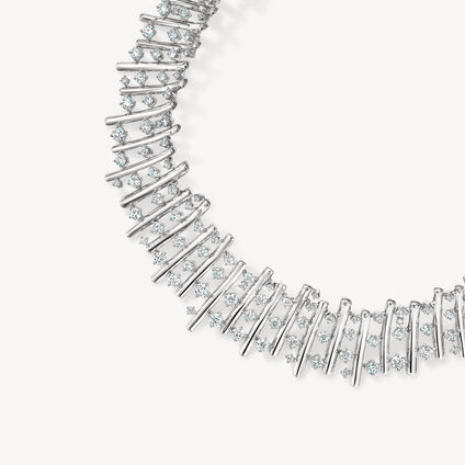 BARRE Multi-Row多排鑽石短項鏈, 18K 白金, large