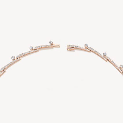 VELA Crossover French Cut Pav&eacute; 鑽石項鏈​, 18K 玫瑰金, large