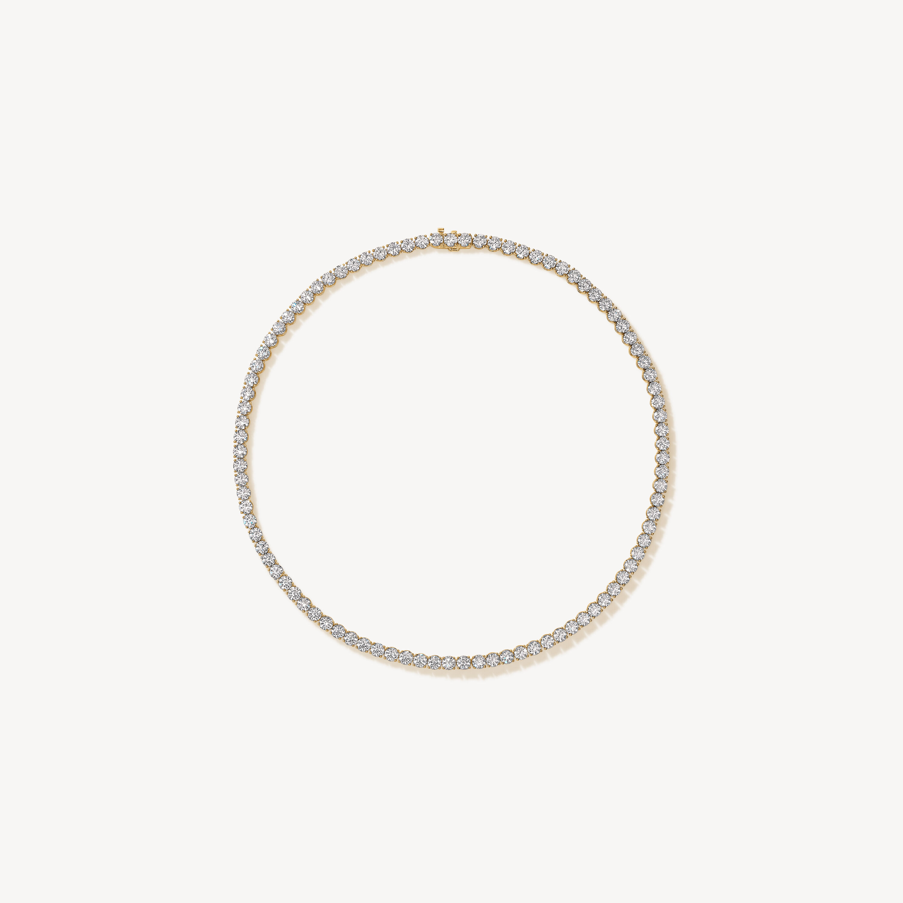 Basic 4-Prong Line Necklace, 18K Yellow Gold, large