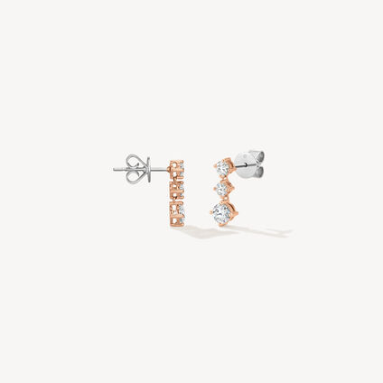 Cascade Mini Drop Earrings, 18K Rose Gold, large
