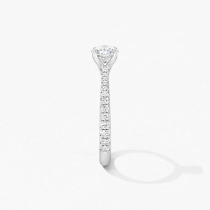 Vela Solitaire with Diamond Band 鑽石戒指　, 鉑金, large