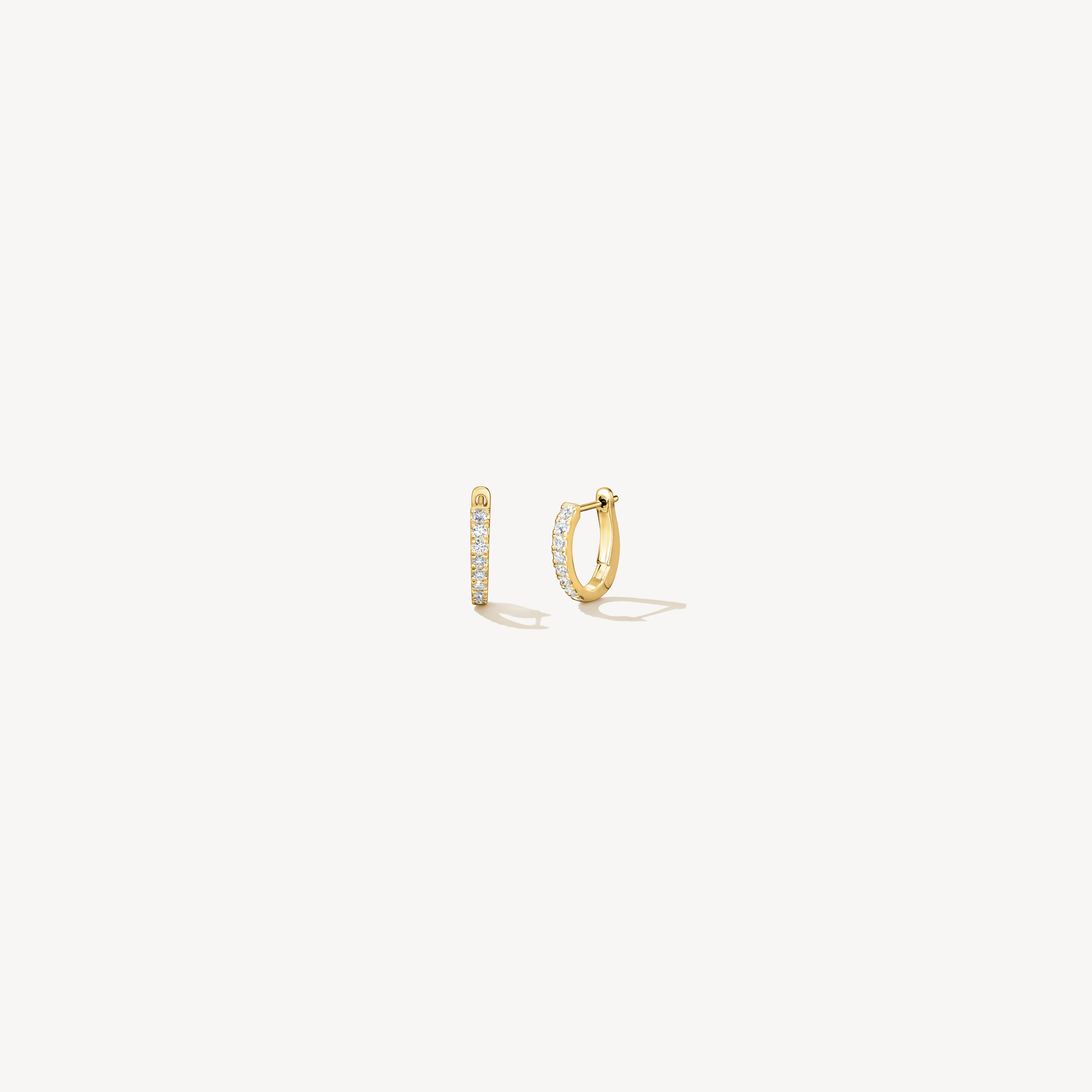 Graduated 鑽石耳環, 18K 黄金, large