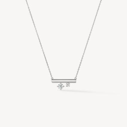 BARRE Mini Floating Diamond Pendant Necklace, 18K White Gold, large