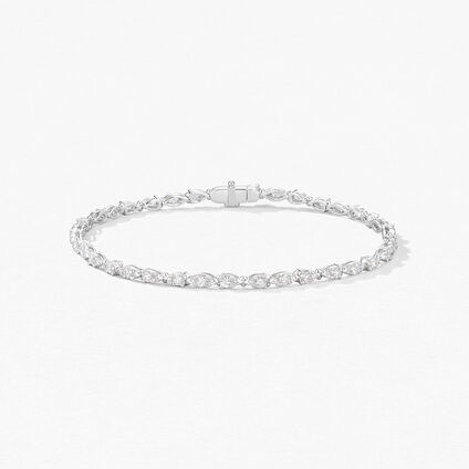 Aerial Dewdrop Line 鑽石手鏈（小）, 18K 白金, large