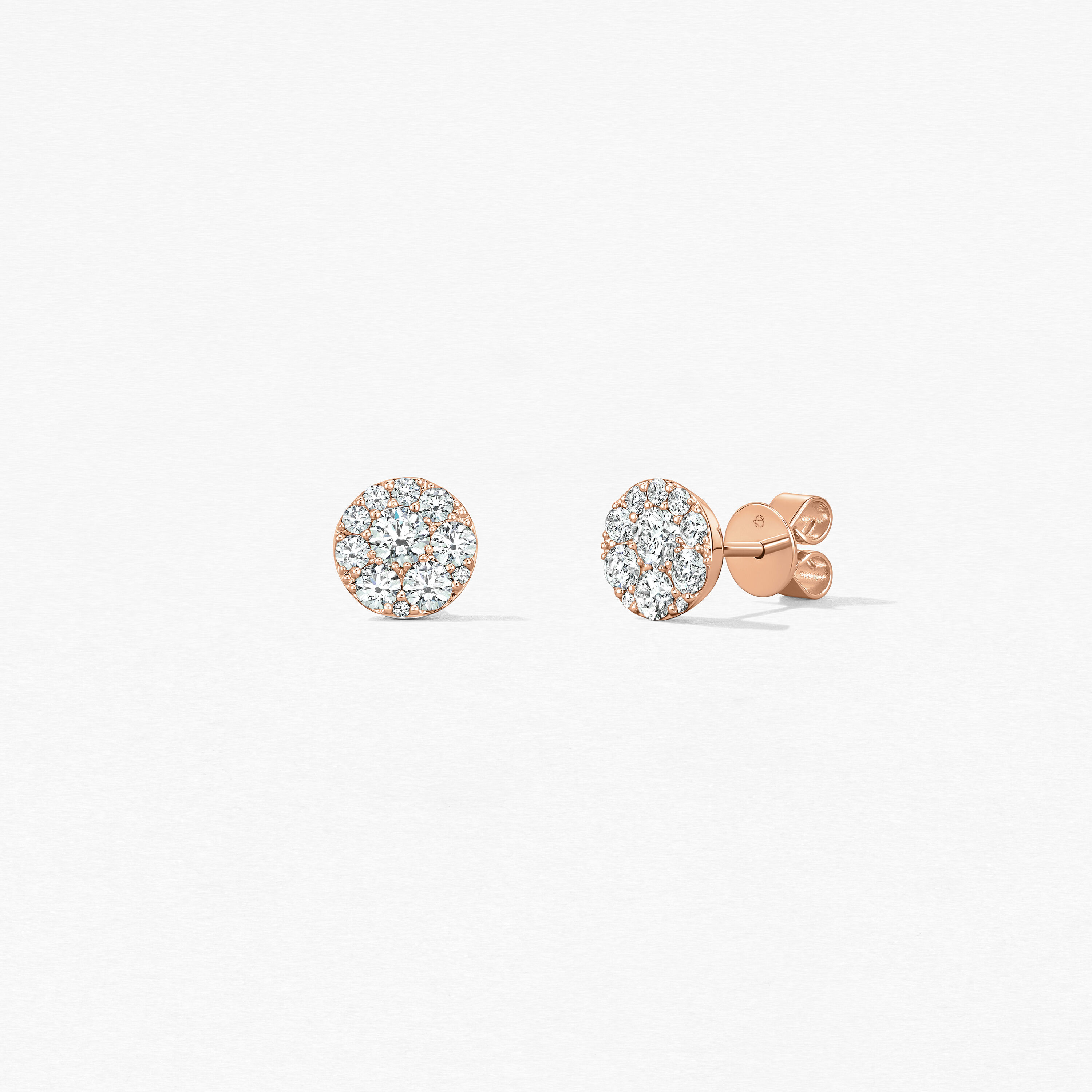 Tessa Diamond Circle Earrings, 18K Rose Gold, large