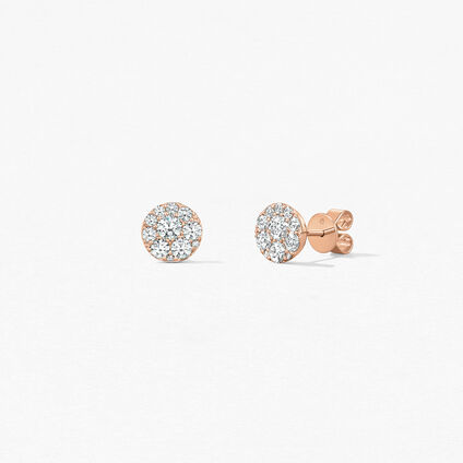 Tessa Diamond Circle Earrings, 18K Rose Gold, large