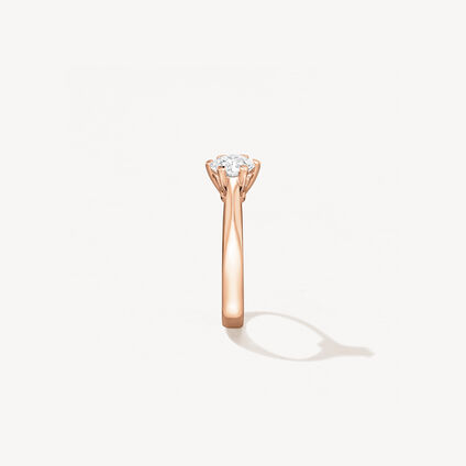 6 Heart-Prong Engagement Ring, 18K Rose Gold, large