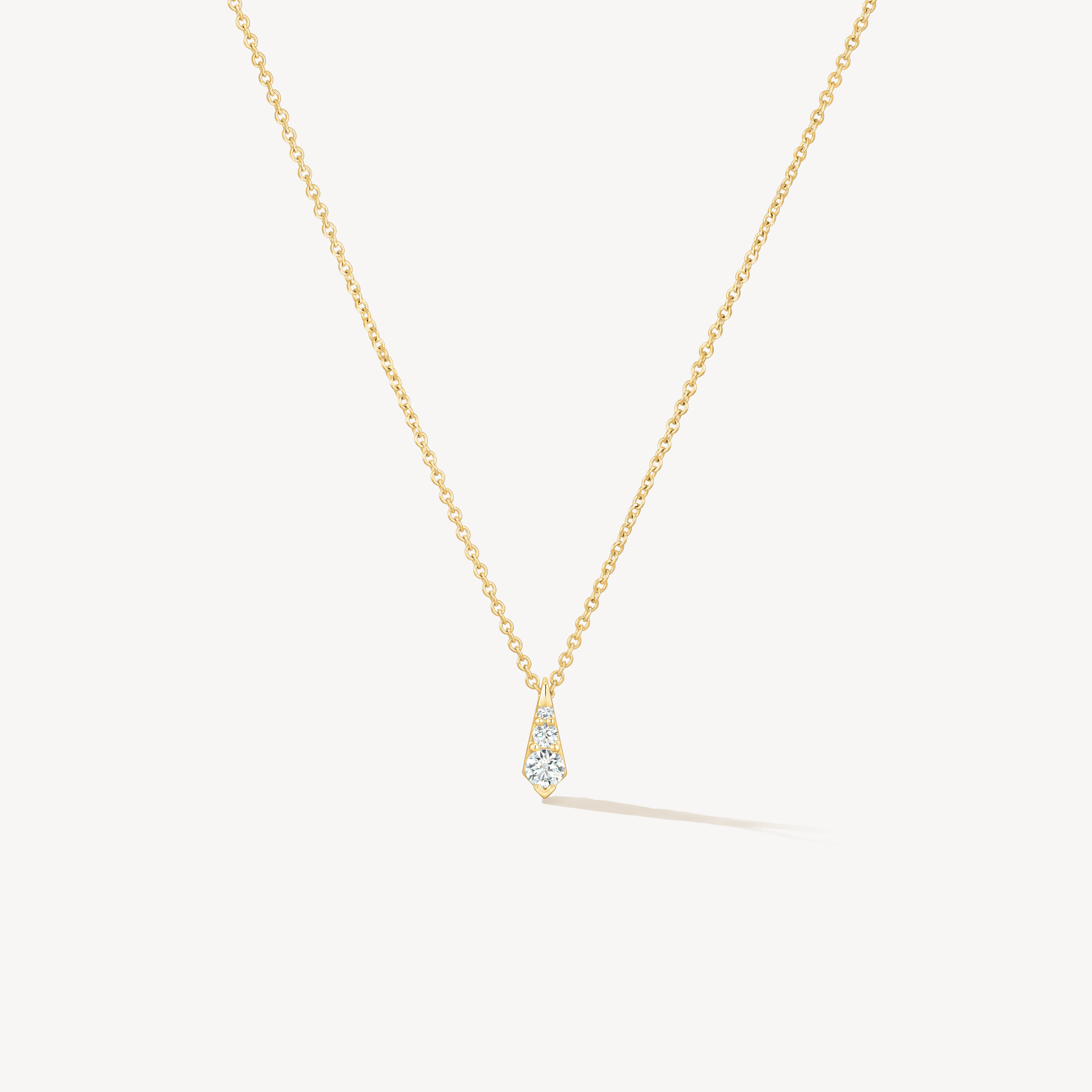 Triplicity 鑽石項鏈, 18K 黄金, large