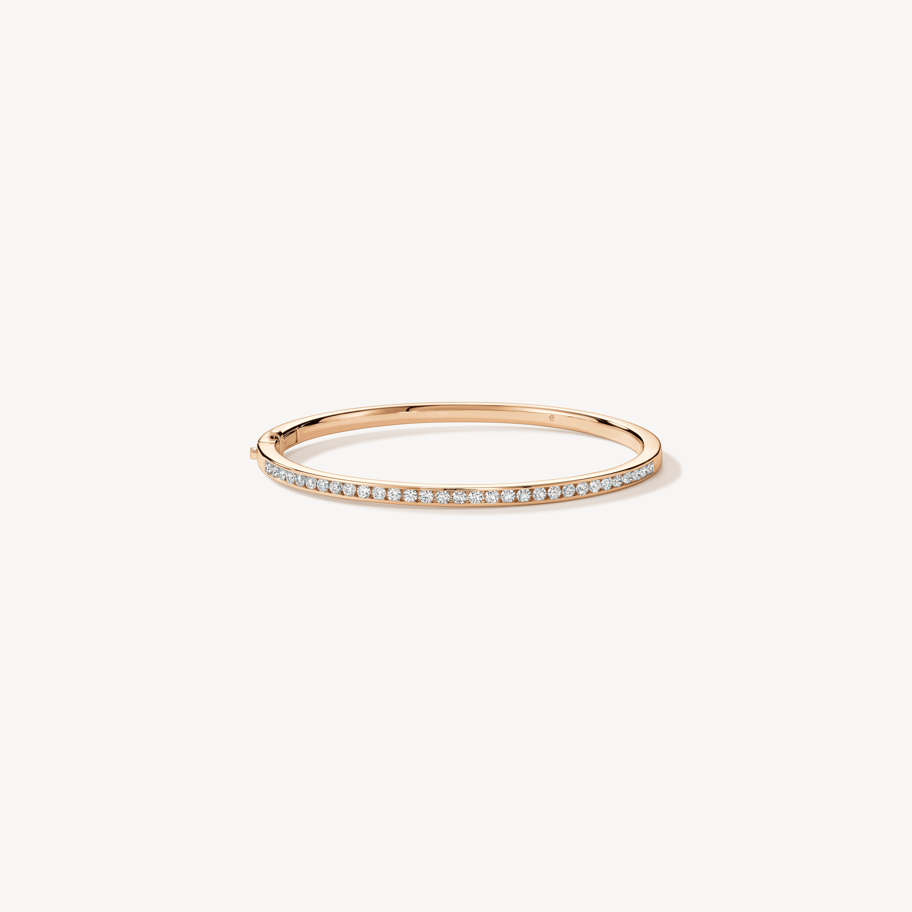 HOF Classic Channel Set Bangle, 18K Rose Gold, large