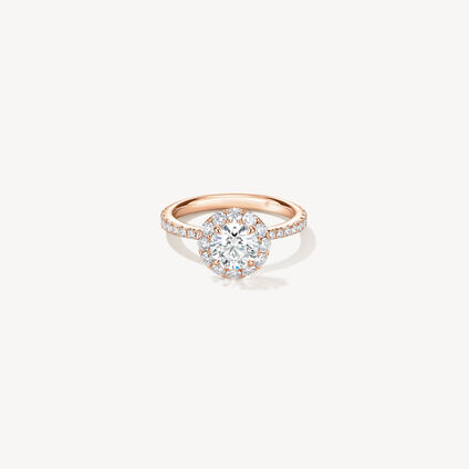 VELA Halo with Diamond Band 鑽石戒指　　, 18K 玫瑰金, large