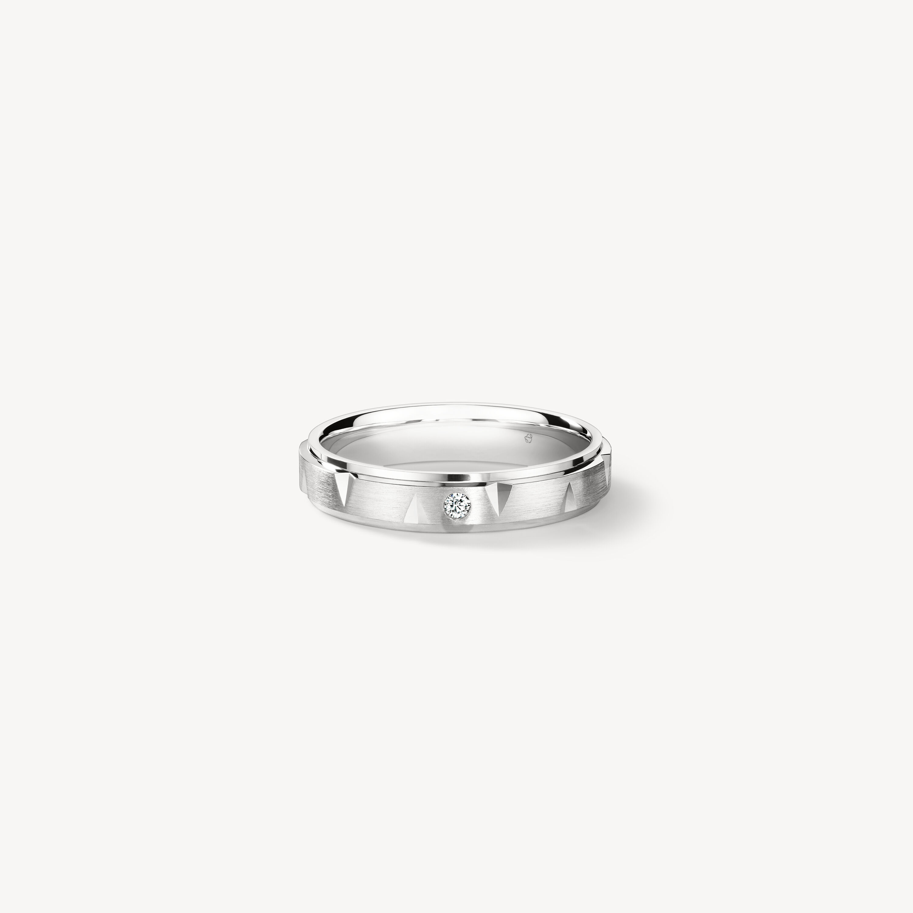 Love Chevron 結婚對戒 , 鉑金, large
