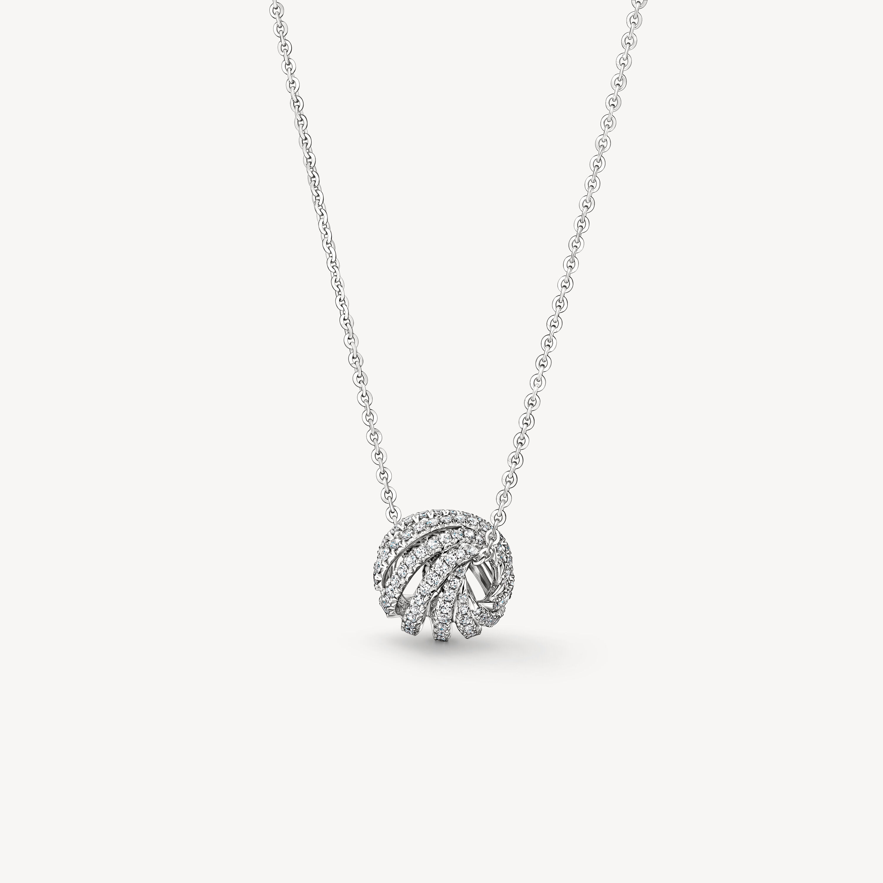 VELA Ethereal Rondel Pendant Necklace, 18K White Gold, large