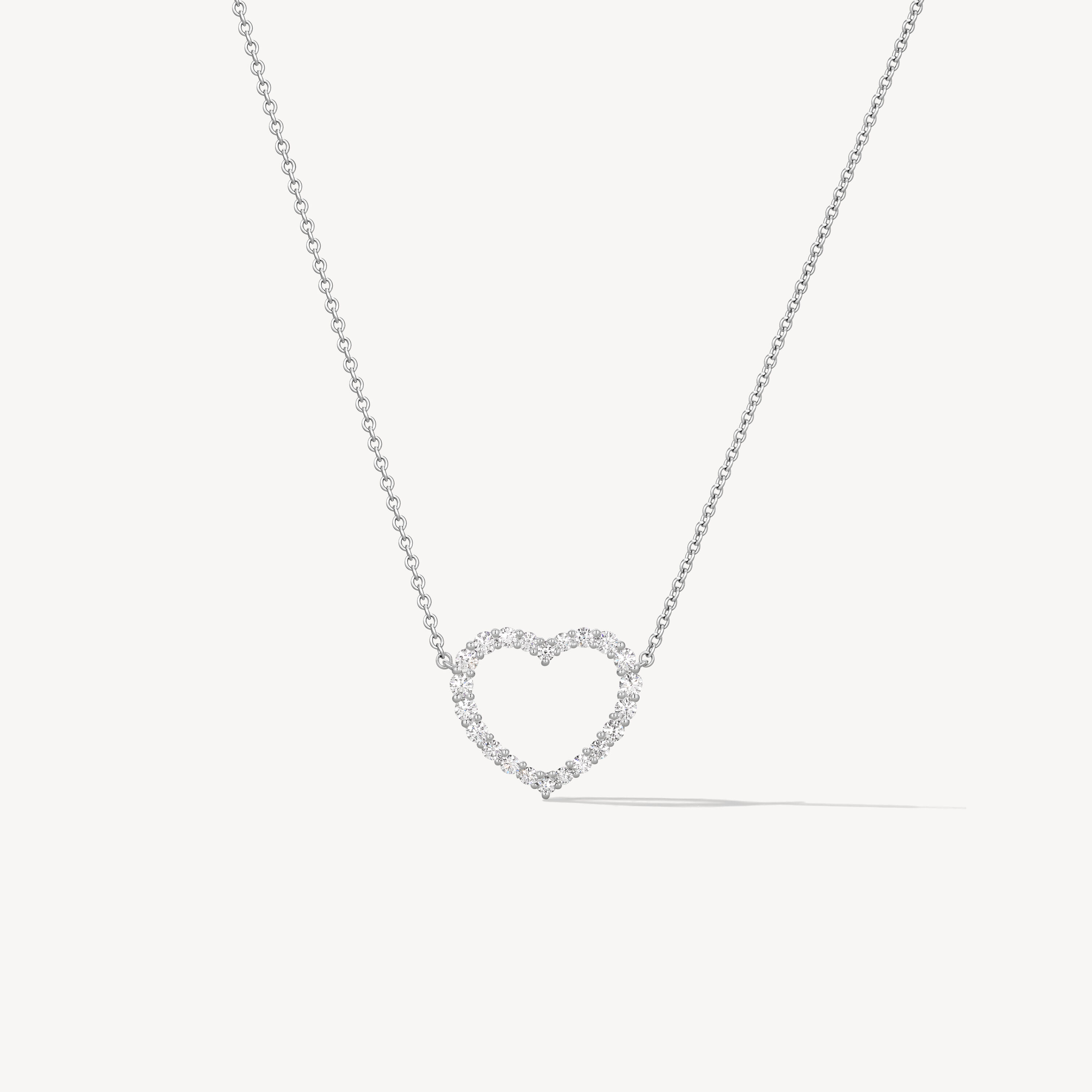 Signature Heart Pendant Necklace - Large, 18K White Gold, large