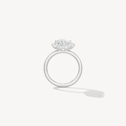 Aerial Marquise Halo 訂婚鑽戒, 鉑金, large