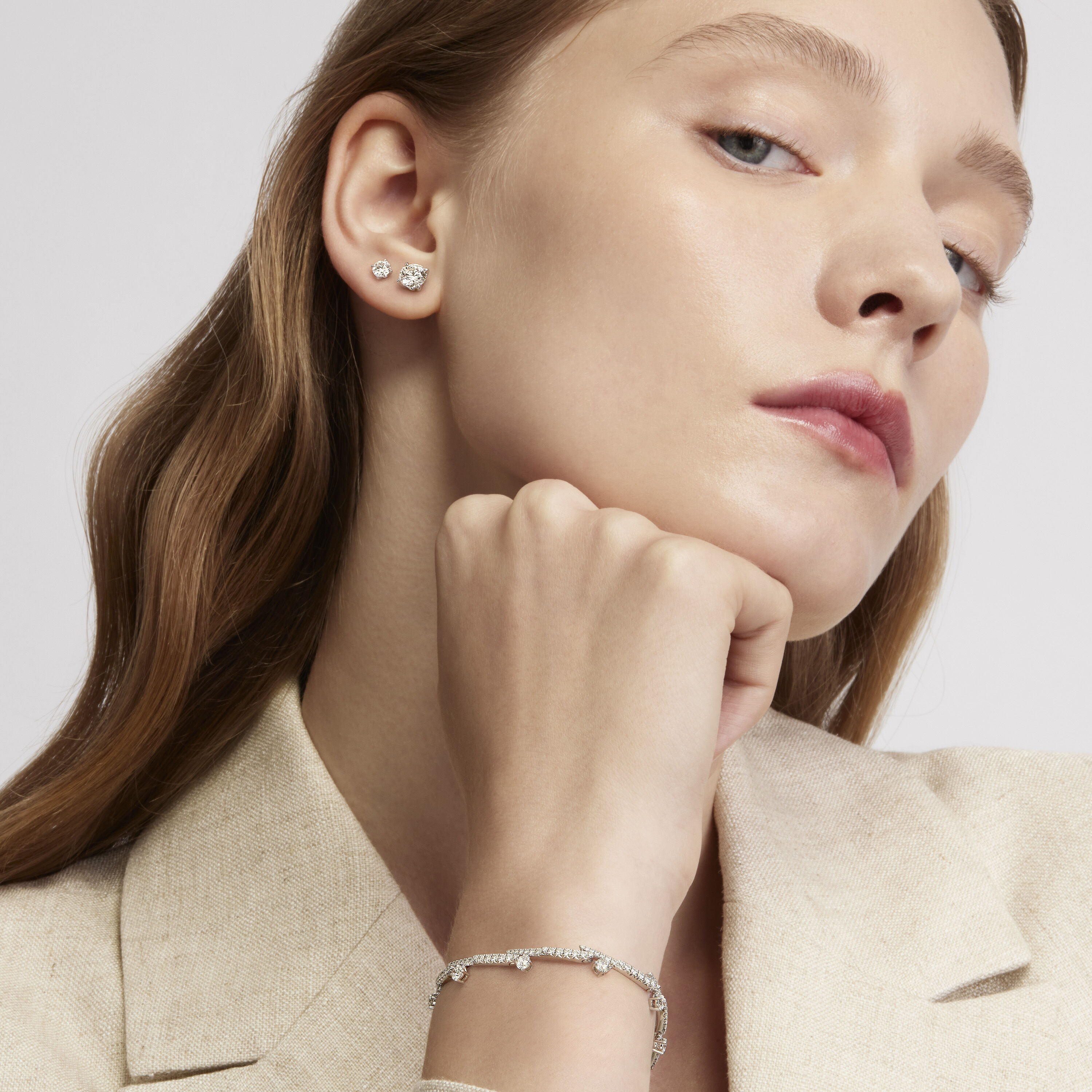 VELA Crossover 密鑲鑽石手鏈, 18K 黄金, large