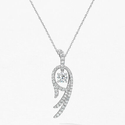 Vela Twisted鑽石項鏈​, 18K 白金, large