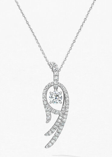 Vela Twisted鑽石項鏈, 18K 白金 Vela Twisted鑽石項鏈, 18K 白金, large
