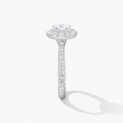 Vela Halo with Diamond Band 鑽石戒指　　, 鉑金, large