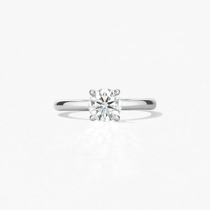 Vela Solitaire with Diamond Gallery 鑽石戒指, 鉑金, large