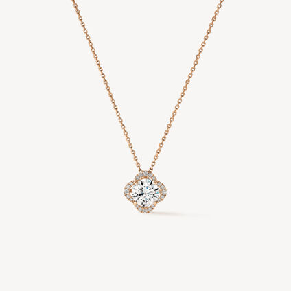 Timeless 鑽石項鏈, 18K 玫瑰金, large