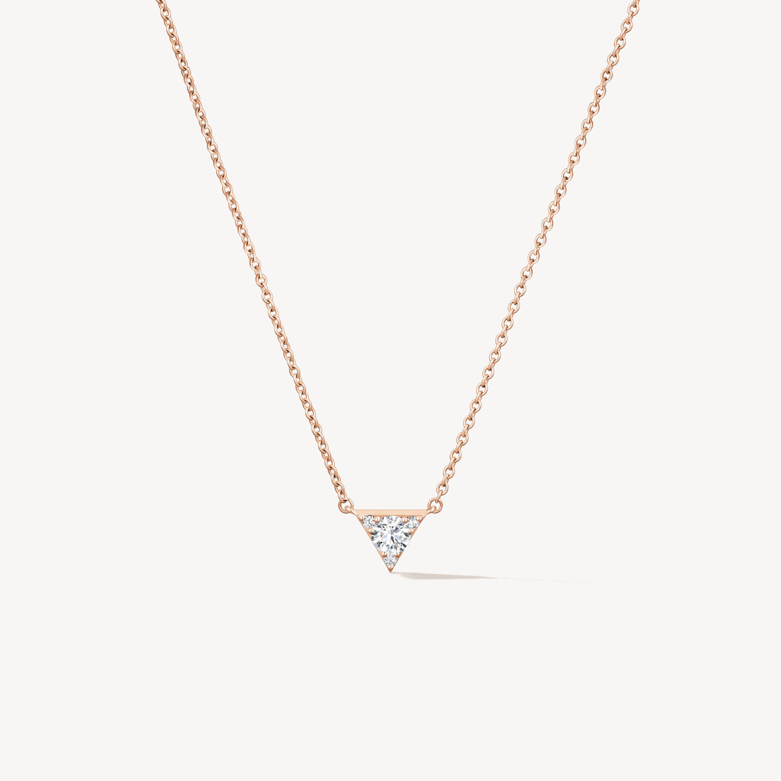 Triplicity Triangle 鑽石項鏈, 18K 玫瑰金, large