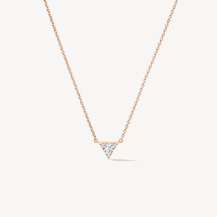 Triplicity Triangle 鑽石項鏈, 18K 玫瑰金, large