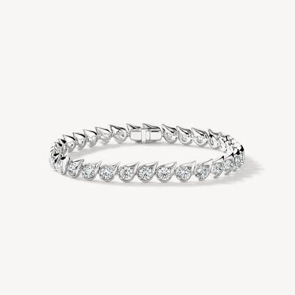 LU Droplet Bracelet, 18K White Gold, large