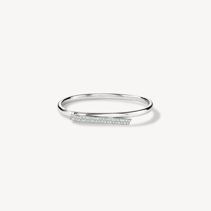 INSIDE/OUT Diamond Flip Bangle, 18K White Gold, large
