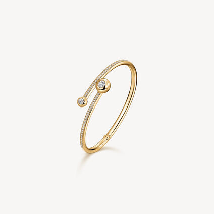 DREAM BYPASS PAV&Eacute; BANGLE, 18K Yellow Gold, large